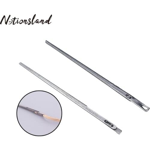 2Pcs Double Hole Leather Rope Needles Leather Craft Lacing Threading Knitting Rope Needle Hand Sewing Needles Tool