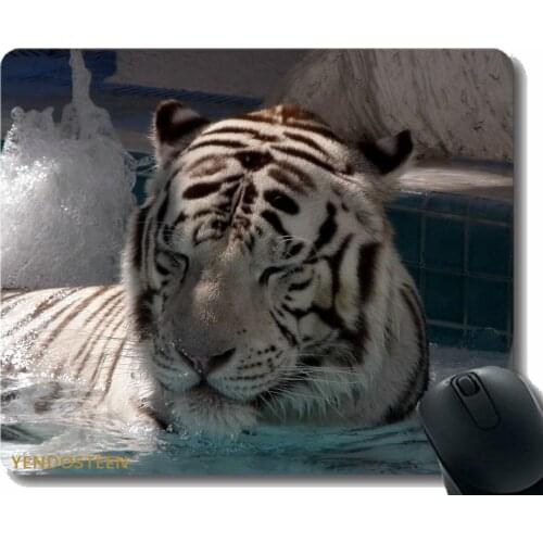 Gaming Mouse Pad Custom,Tiger Lying Big Cat Bathe 91868 Mouse Pads With Stitched Edges