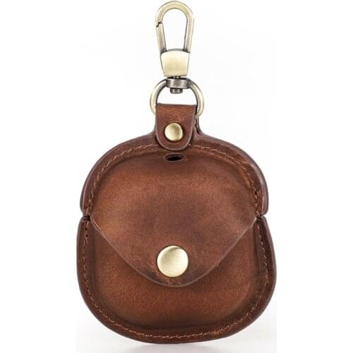 Wear-resistant PU Leather Case Portable Protective Cover Pouch with Keychain for S-AMSUNG Galaxy-Buds Pro Earphones Headset