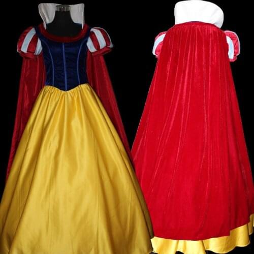 Classic Cartoon Princess Snow Stage Performance Dress Halloween Carnival Cosplay Costume Adult Women Ball Gown