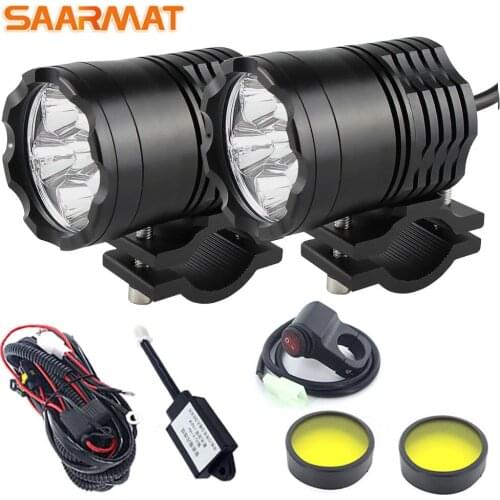 2pcs High power Motorcycle headlights spotlight 12V 30W 4800lm 6000K For Suzuki Honda Yamaha kawasaki Benelli BMW Harley Ducati