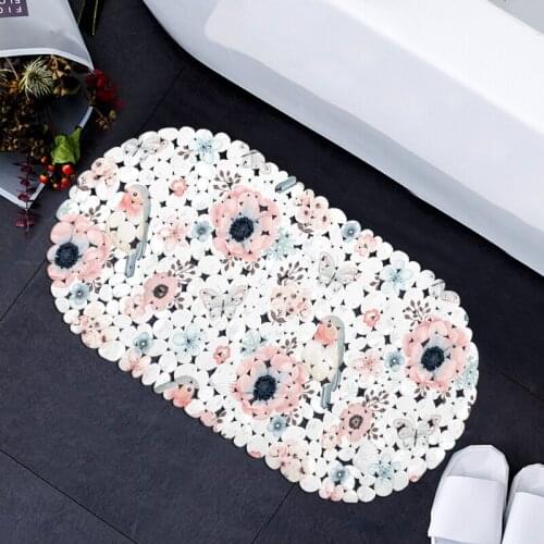 Bath Mats FreeShipping pvc shower bath mat Nonslip floor Flowers and birds mat anti-slip mat bathroom