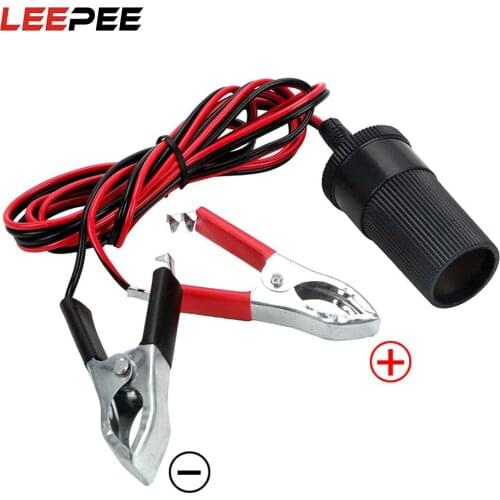LEEPEE Batteries Socket Plug 12V 15A Cigarette Lighter Power Socket Adaptor Car Battery Terminal Clamp Clip Car Accessories