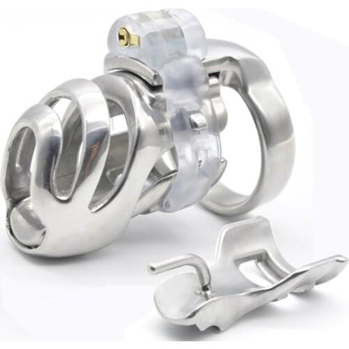 Stainless Steel Small Chastity Device Cock Cage Detachable PA Lock And Nail Penis Ring Bondage Slave BDSM Sex Toy for Men
