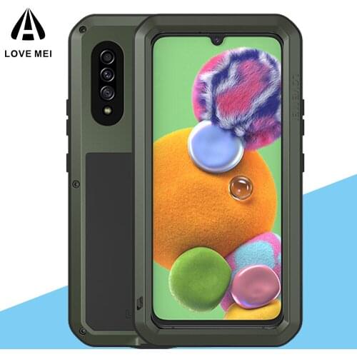 Love Mei Powerful Phone Case For Samsung Galaxy A90 5G Heavy Protective Shock Dirt Proof Water Metal Armor Cover For A90 5G Case