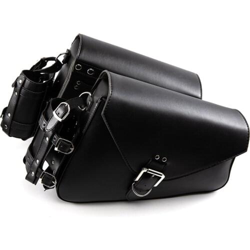 Motorcycle Saddlebag Leather Waterproof Luggage Bags For Sportster XL883 For Rocket Roadster For Kawasaki Vulcan Touring