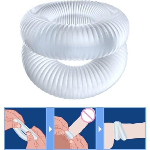 Male Dick Rings For Penis Ring Silicone Chastity Cage Scrotum Stretcher Small Cock Ring Time Delay Ejaculation Sex Toys for Men