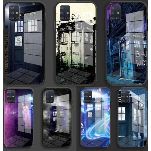 Tardis Box Doctor Soft Silicone Glass Case For Samsung Galaxy A10 A20 A30 A40 A50 A70 A31 A51 A71 Balck Cover