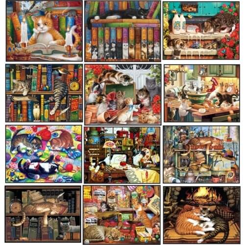 Embroidery Counted Cross Stitch Kits Needlework - Crafts 14 ct DMC DIY Arts Handmade Decor - Cat Collection 2