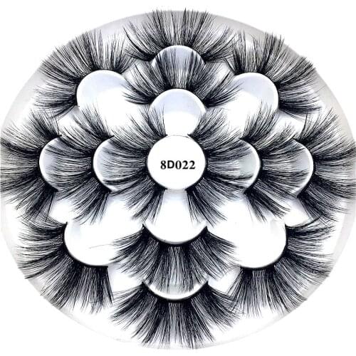 NEW 7 Pairs 25mm long lashes 100% Mink Eyelashes Soft Dramatic Volume Fake Lashes Reusable Thick False Eyelashes High Quality