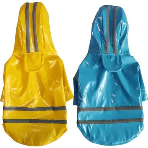 New PU Reflective Pet Raincoat Wear-resistant Waterproof Pet Supplies Hooded Raincoat Breathable Dog Raincoat High Quality