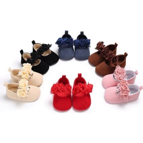 Newborn Baby Girls shoes Flower Soft Sole Kid Crib Baby Shoes Girls Newborn Baby Shoes 0-18 Months