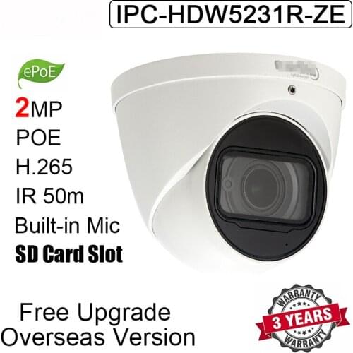 Original IPC-HDW5231R-ZE 2MP POE IP67 H.265 IR 50m IP Camera IPC-HDW5231R-ZE Dome Network Camera