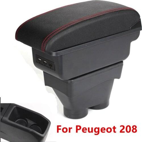 For Peugeot 208 Armrest Box Peugeot 208 Universal Car Central Armrest Storage Box modification accessories