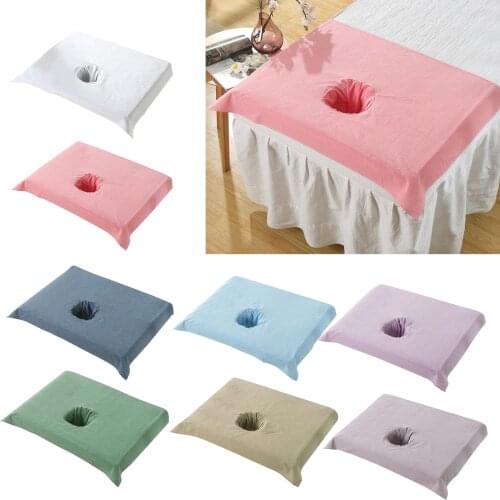 Pure Cotton SPA Half Massage Table Sheet Beauty Bed Face Hole Towel 50*70cm Anti-Oil Bed Pillow Towel Cover for Massage Salon
