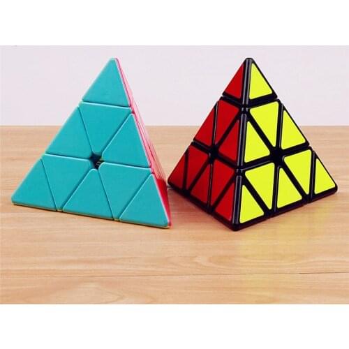 QIYI Pyramidcube Speed Magic Cube sticker less Puzzle Twist Pyramid Cubes Educational Toys For Children Kids cube Gifts