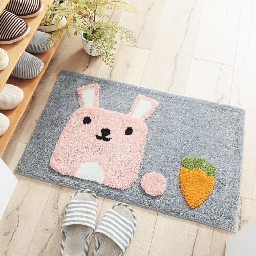 Luxurious and Noble Flocking Bath Mat Cartoon Bathroom Rug Bath Tub Side Carpet Function Entrance Mats Floor Mat Anti Slip Rugs