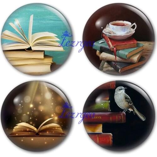 I love to read glass cabochon, A book a day keeps reality away Round photo glass cabochon demo flat back Making findings