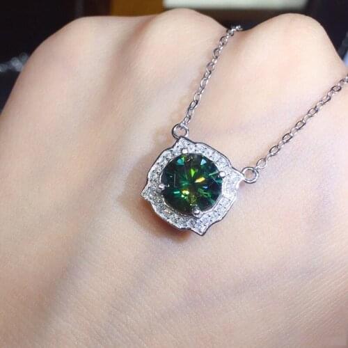 Charm 2ct Lab Diamond Pendant Real 925 Sterling Silver moissanite Wedding Pendants Necklace For Women Bridal Choker Jewelry