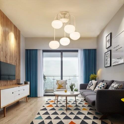 Nordic modern style glass ball bubble iron herringbone branch pendant light living room restaurant bedroom bar hanging lighting