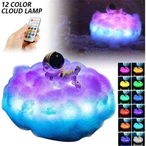 USB Power LED Colorful Astronaut Cloud Lamp with Rainbow Effect Remote Control Kids Bedroom Night Light Childrens Birthday Gift