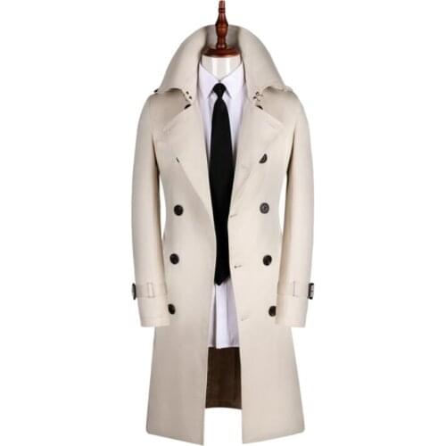 Mens trench coats man casual long coat men fashion clothes slim fit overcoat long sleeve korean 2020 new designer spring autumn