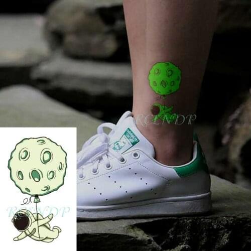 Waterproof Temporary Tattoo Sticker glow glitter Astronaut creative personality tatto stickers fake tatoo flash tattoos
