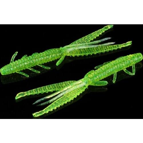 WALK FISH 4PCS/Lot Soft Shrimp Fishing Lure 8cm 10cm Soft Baits Fishing Worms Jig Wobbler Swivel Bait Practical Fishing Lures