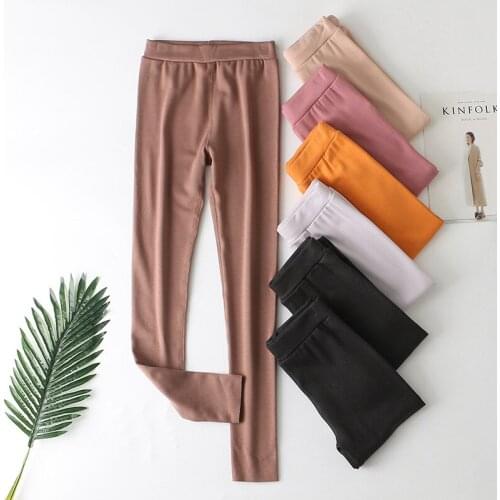 Womens Clothing 2018 Winter New Plus Size Velvet Fever Pants Women Tight Feet Nine Womens Pants