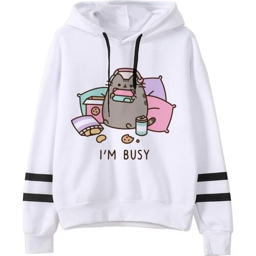 Cat hoodie women fashion cartoon korean harajuku pink female style kawaii 90s clothes hood Sweatshirt Oversized cat clothes