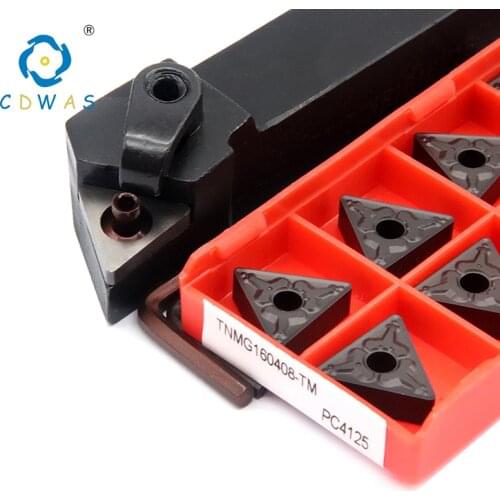 10PCS TNMG160408 TM PC4125 Carbide Inserts + 1PC MTJNR1616H16 Turning Tool Holder Lathe Cutter Tool High Quality Set For Steel