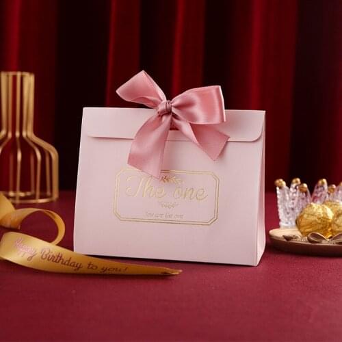 20/50Pcs Lovely Gift Box Bags Simple Creative Bronzing Packaging Envelope Shape Wedding Candy Bags Birthday Party Packaging Box