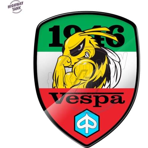 3D Resin Motorcycle Decal Italy Flag 1946 Sticker Case for Piaggio Vespa Sprint GTS GTV LX PX 50 150 200 300 etc