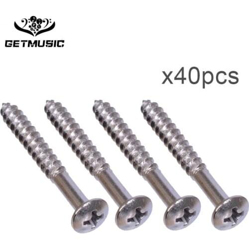 40 pcs Chorme Electric Bass guitar NECK Joint plate mounting screws/Fixing Bolt Guitar parts 5*45mm