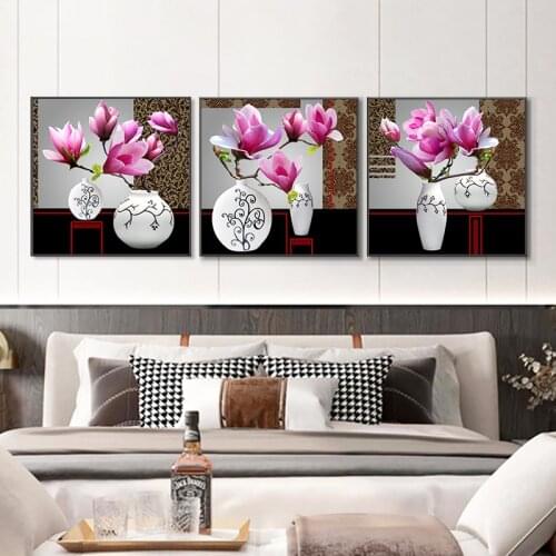 Abstract Flower in a Vase Orchid Posters and Prints Abstract Canvas Painting Wall Wall Art Picture or Living Room Home Decor