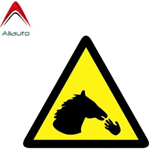 Aliauto Warning Car Sticker Caution Do Not Feed Fingers To The Horse Decal Accessories PVC for Lifan Toyota Passat B8,14cm*13cm