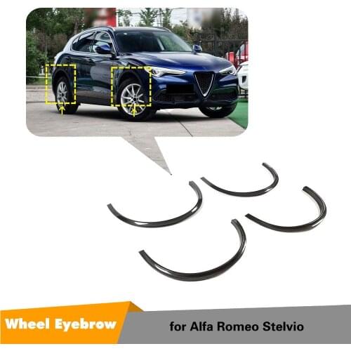 Carbon Fiber Car Side Wheel Arch Fender Flares Mudflap Trims for Alfa Romeo Stelvio Standard 2017 2018 2019