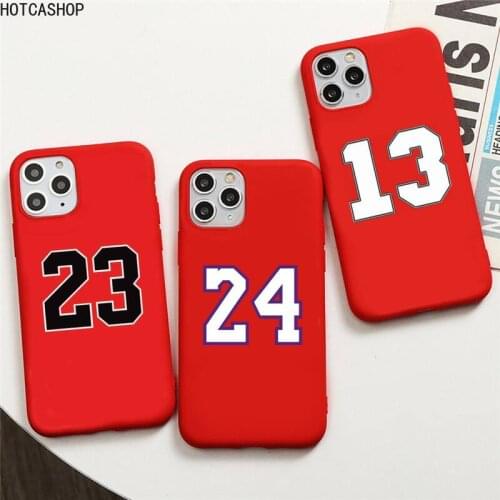 Basketball Football 23 24 7 13 Phone Case for iphone 12 pro max mini 11 pro XS MAX 8 7 6 6S Plus X 5S SE 2020 XR red case