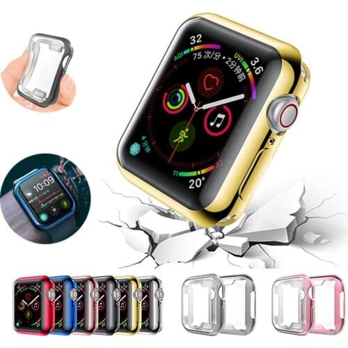 Watch Cover case 360 Slim for Apple Watch Case 5 4 3 2 1 38mm 40mm Soft Clear TPU Screen Protector for iWatch 5 4 44MM 40MM case