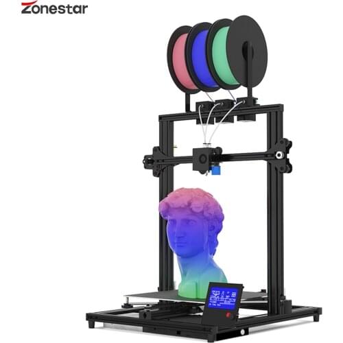 ZONESTAR Z8T Color FDM Large Size 3 Extruders 3-IN-1-OUT Mixing Color High Precision Resolution Easy Install 3D Printer DIY Kit