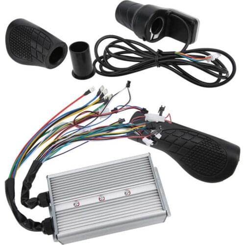 Electric Scooter Controller 36V/48V 1500W Brushless Controller and 124DX LCD Half Twist Throttle Set for Electric Scooter