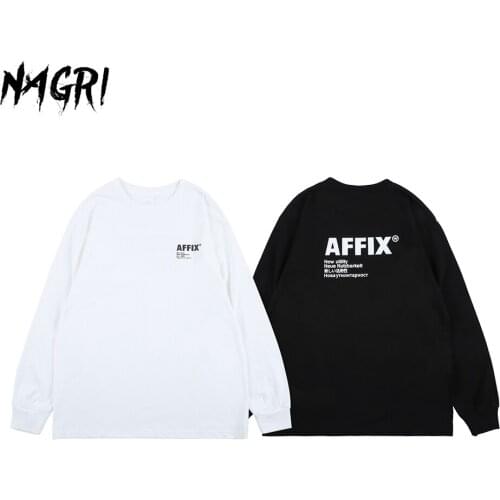 Harajuku T-shirt Men Hip Hop New Autumn Letter Printed Long Sleeve T Shirts Men Aesthetic Streetwear Casual O-neck Pullover Tee