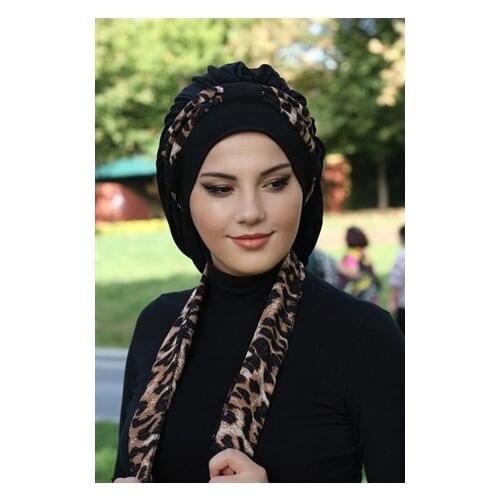 Instant Turban Scarf For Women Leopard Head Wrap Hats Sleeping Cap Beanie Hat