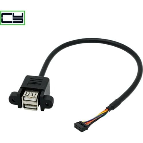 Ph2.0 terminal board 9-pin to USB2.0 dual port connected wire with screw hole 9pin to USB2.0 cable
