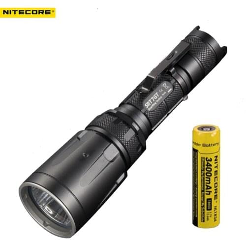 NITECORE SRT7GT XP-L HI V3 Red Green Blue UV Flashlight max 1000LM beam distance 450m tactical flashlight + 1pcs 3400mAh battery