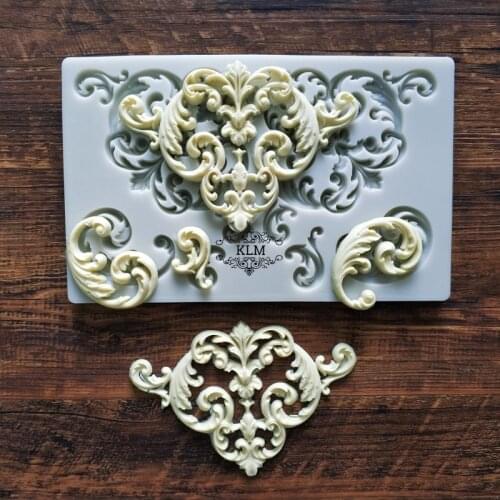 New European embossed cake decorated fondant tool Lace silicone mold Chocolate candy pattern