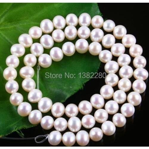 Wholesale!7-8mm White pearl loose beads 15" DIY women jewelry making design