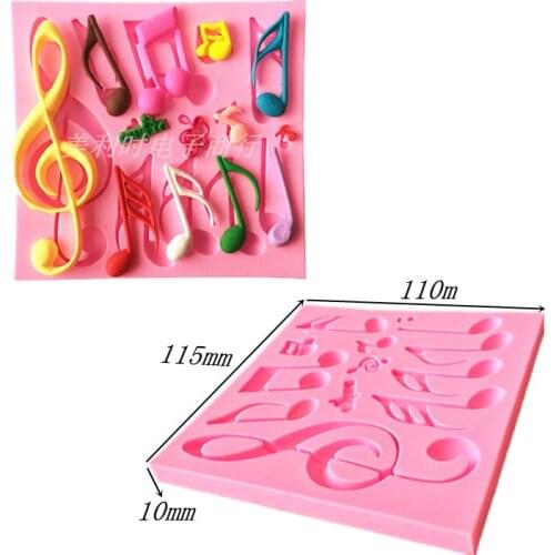 Wholesale Silicone mold K408 Mini music Note shape Fondant cake mold Decoration mould