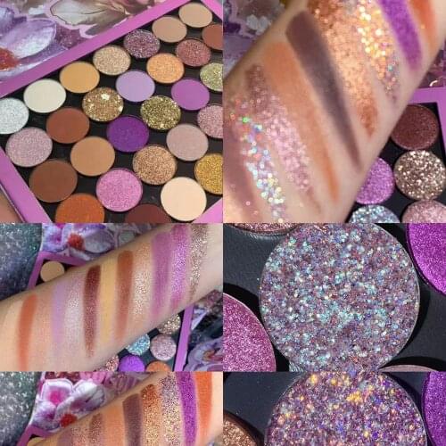 35PCS/SET Matte Shimmer Empty Magnet Eye Shadow Palette Glitter Metallic Pigmented Eye shadow Pallete Cosmetic Makeup Palette
