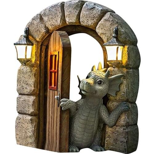 Dinosaur Resin Ornaments Climb Window Door Tree Courtyard Crafts Ornaments Garden Outdoor Yard Decor Dinosaur Sculpture Dragon